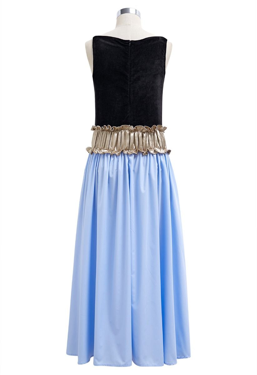Contrast Panelled Sleeveless Dress