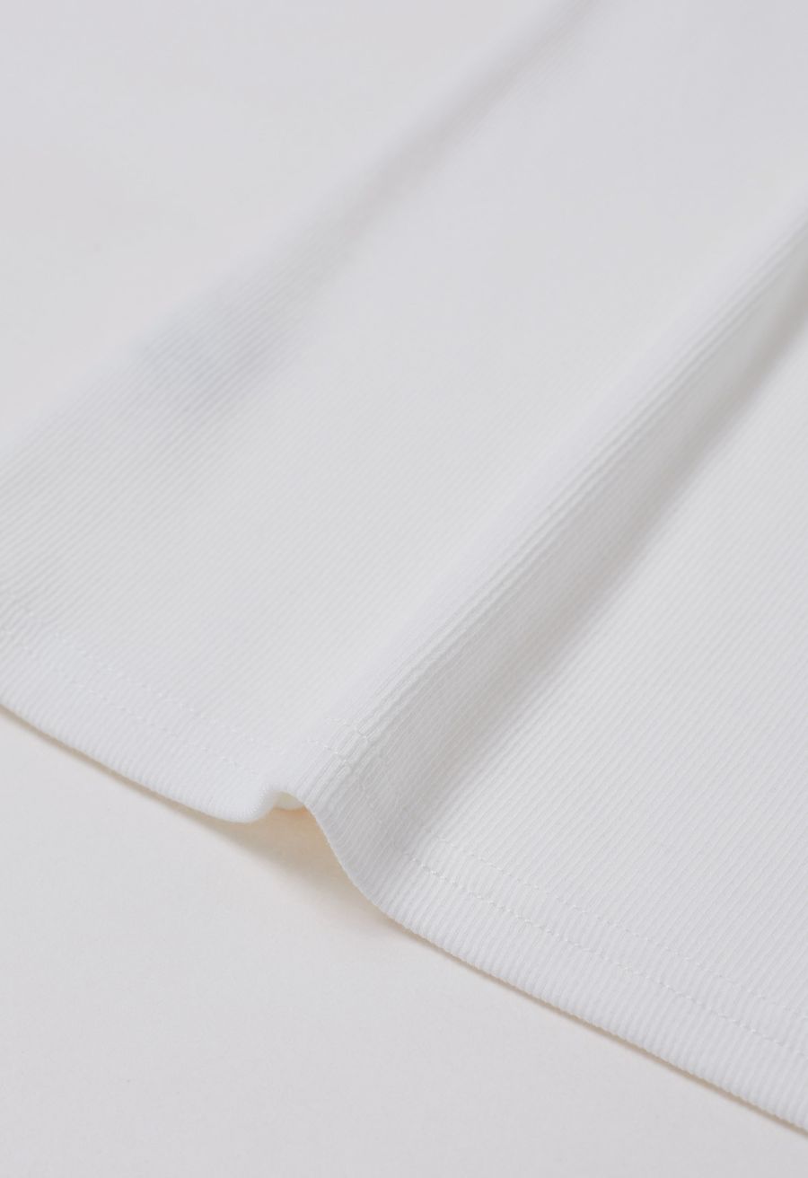Simplicity Front Buttoned Cami Top in White