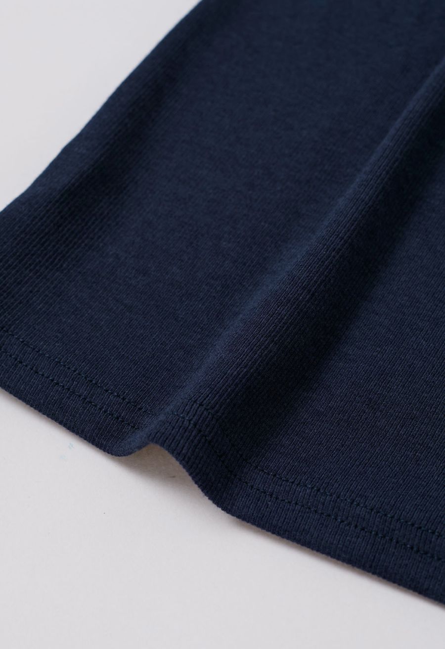 Simplicity Front Buttoned Cami Top in Navy