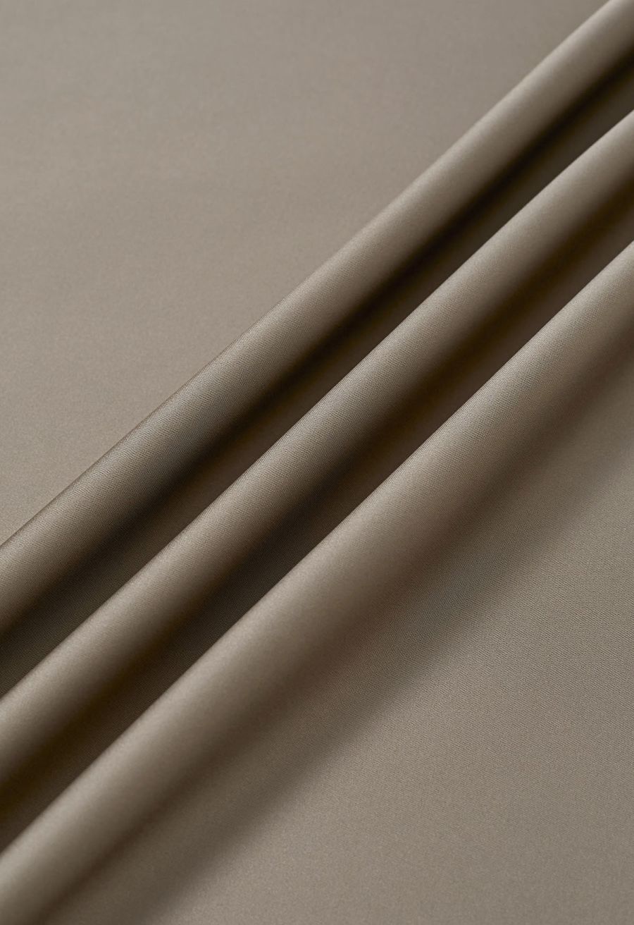 Satin Short-Sleeve Wrapped Waist Maxi Dress in Taupe