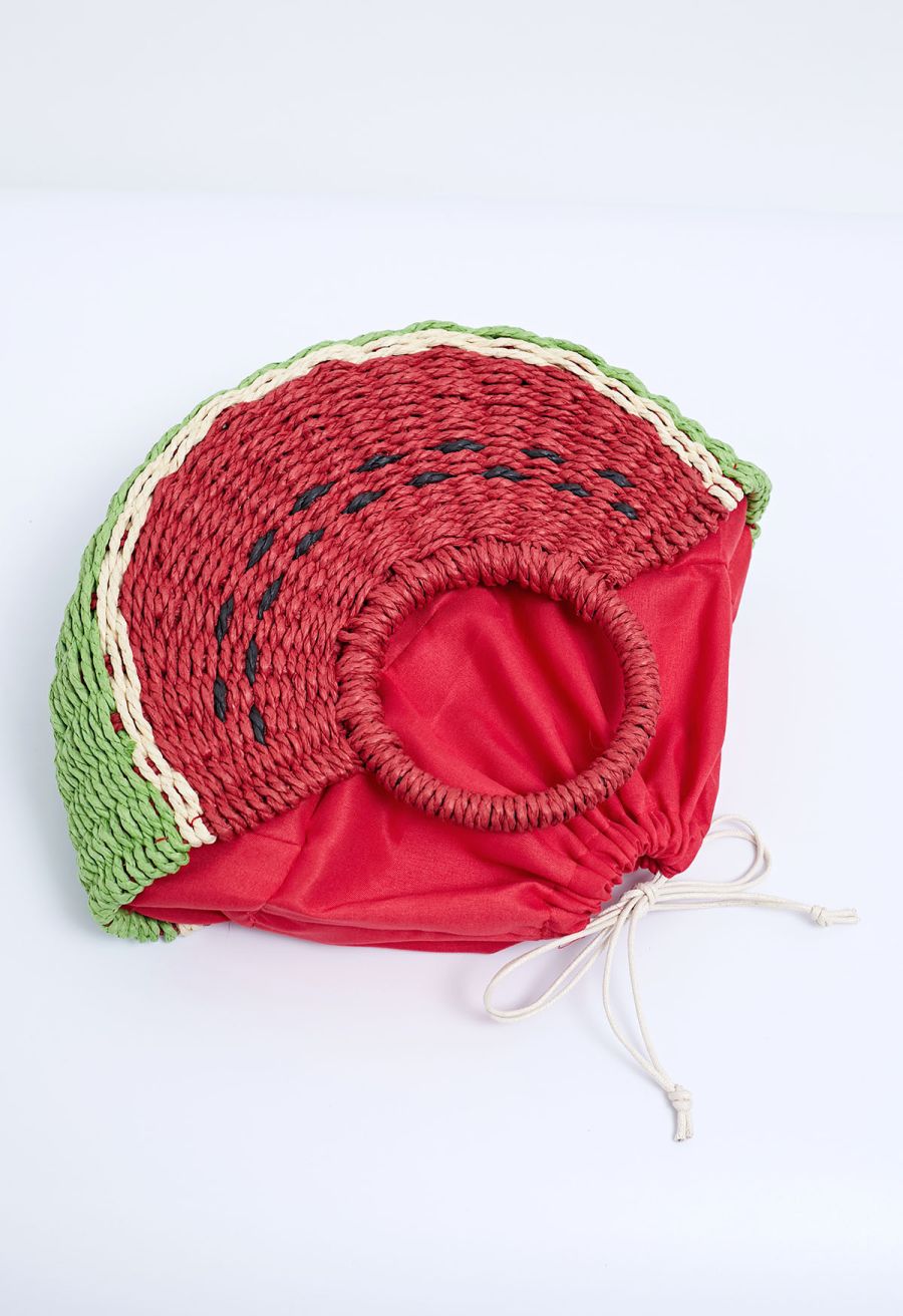 Watermelon Woven Straw Handbag