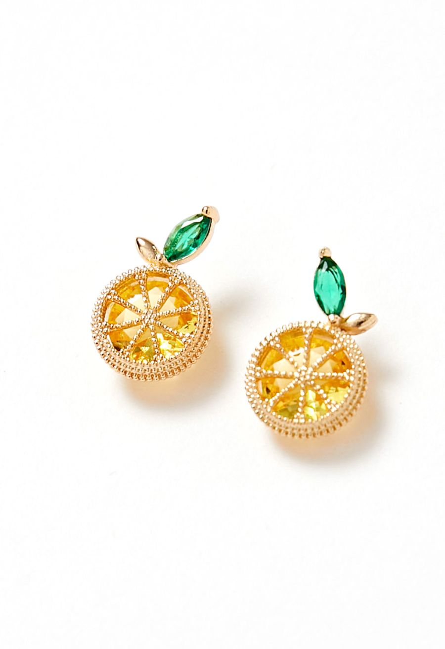 Orange Shape Zircon Earrings