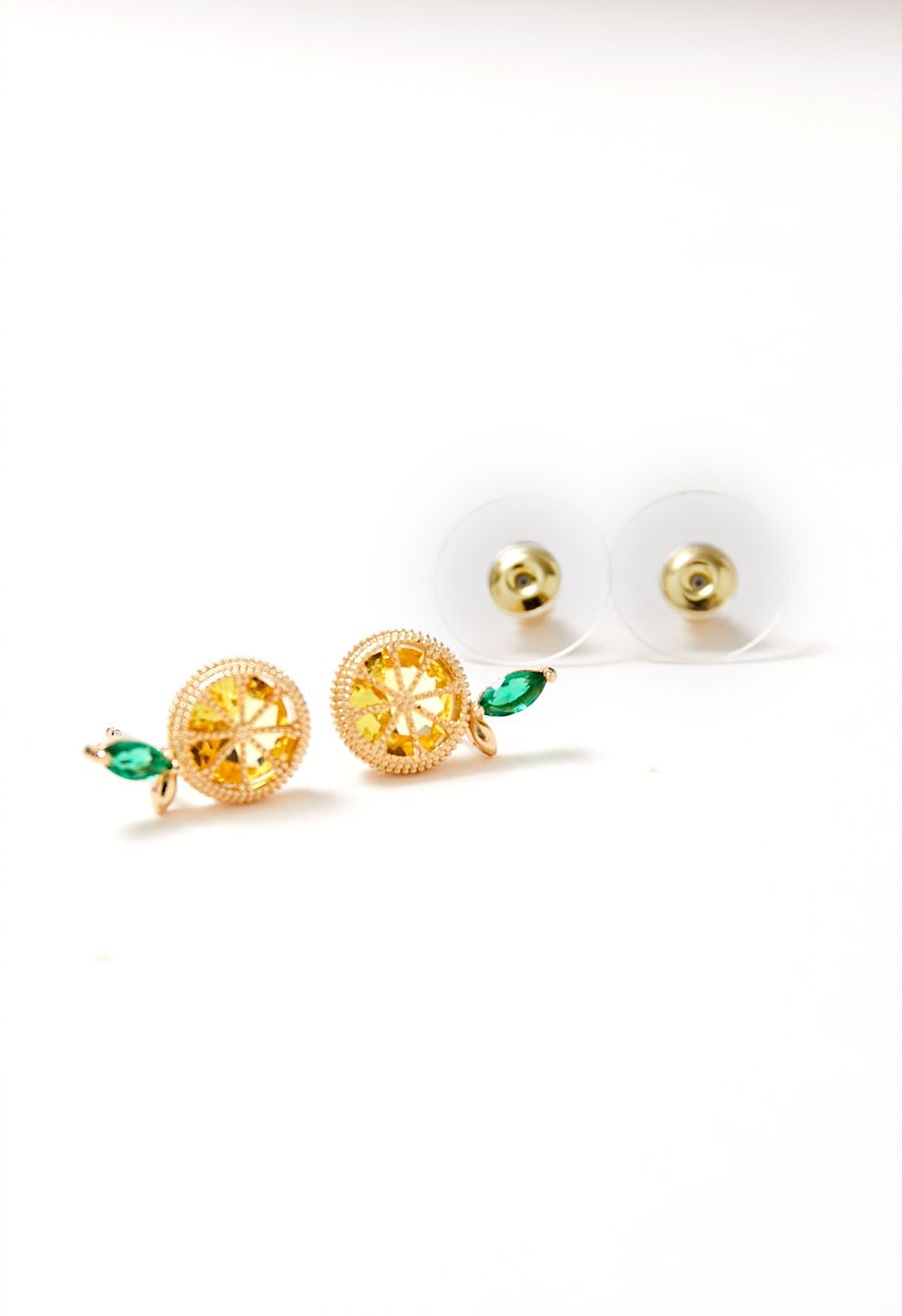 Orange Shape Zircon Earrings
