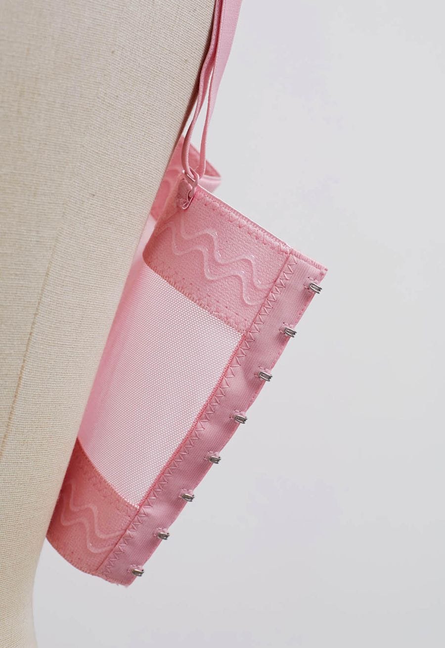 Pearly Petal Bustier Crop Top in Pink