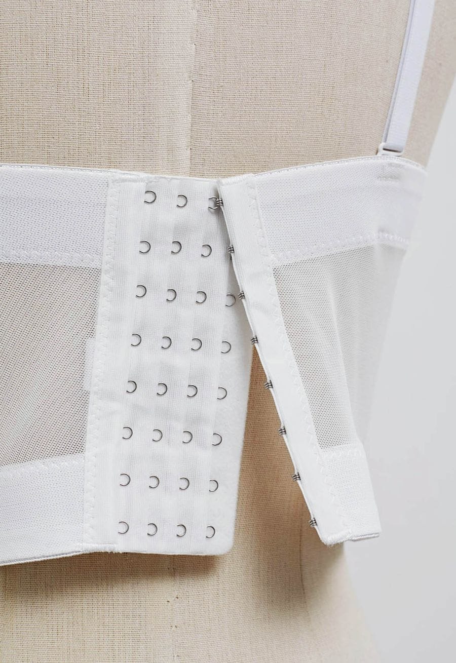 Pearly Petal Bustier Crop Top in White