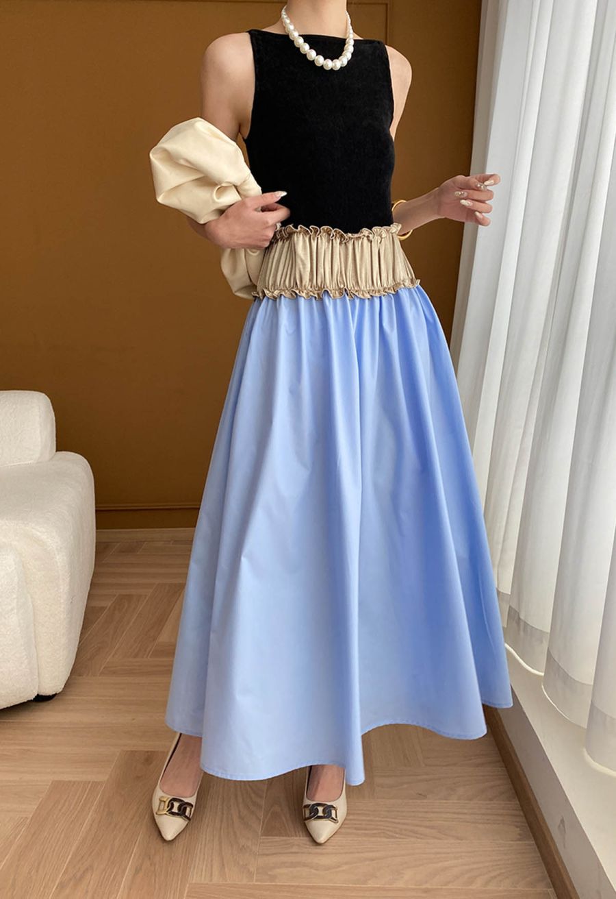 Contrast Panelled Sleeveless Dress