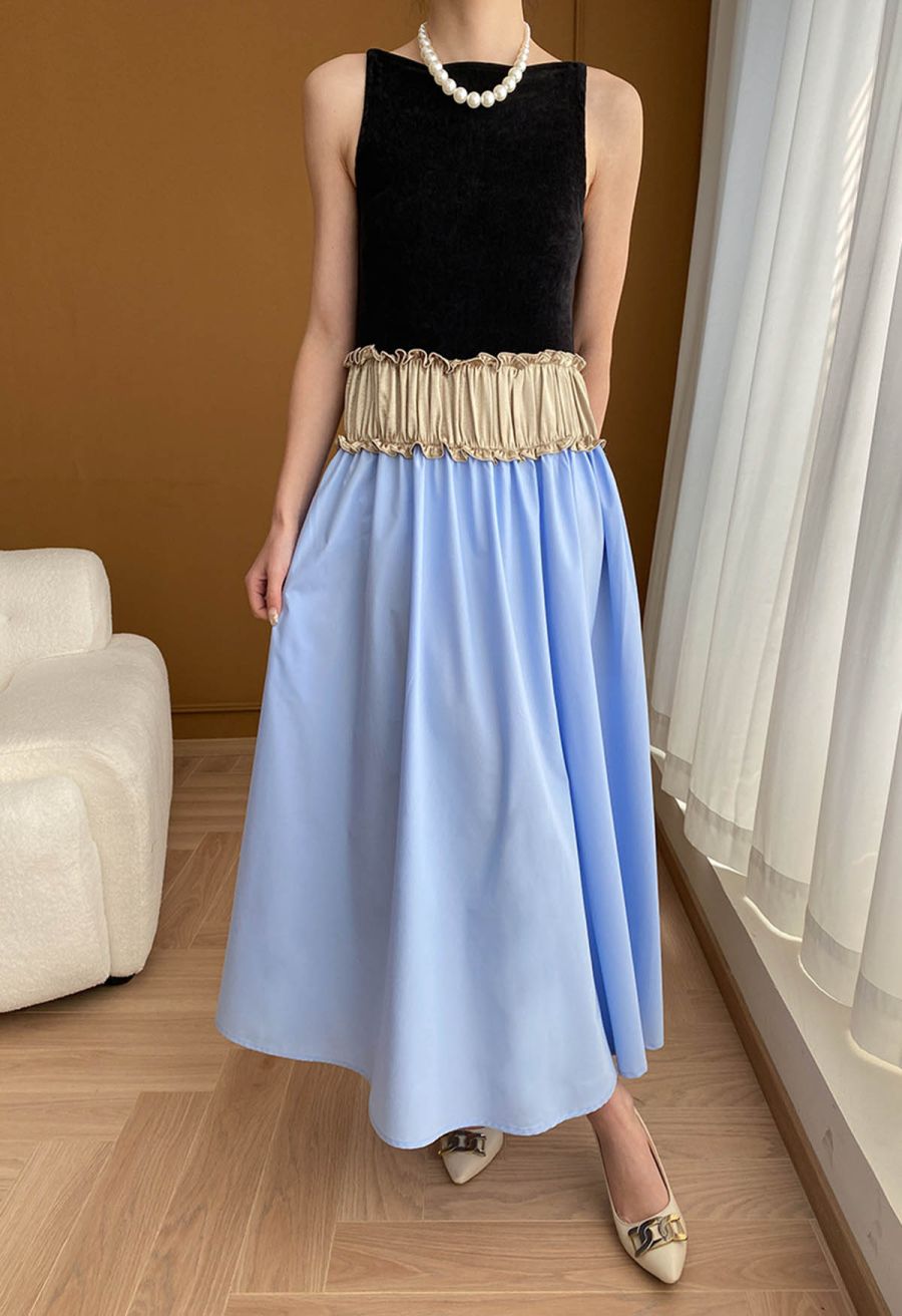 Contrast Panelled Sleeveless Dress