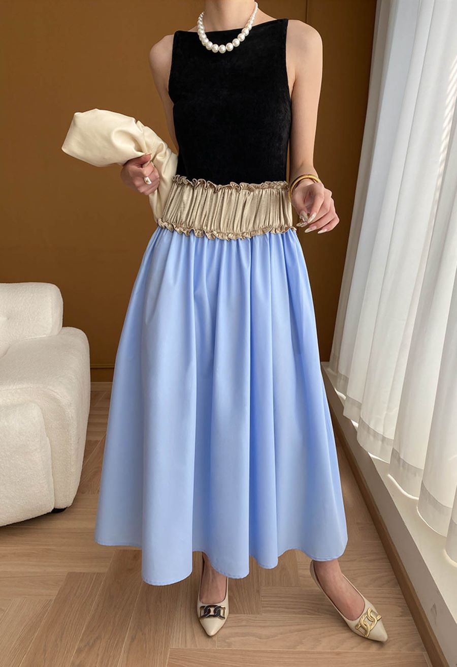Contrast Panelled Sleeveless Dress
