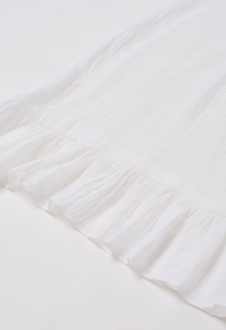 Butterfly Crochet Backless Cover-Up Dress in White