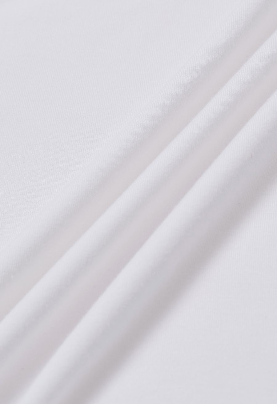 Optimal Halter V-Neck Sleeveless Top in White