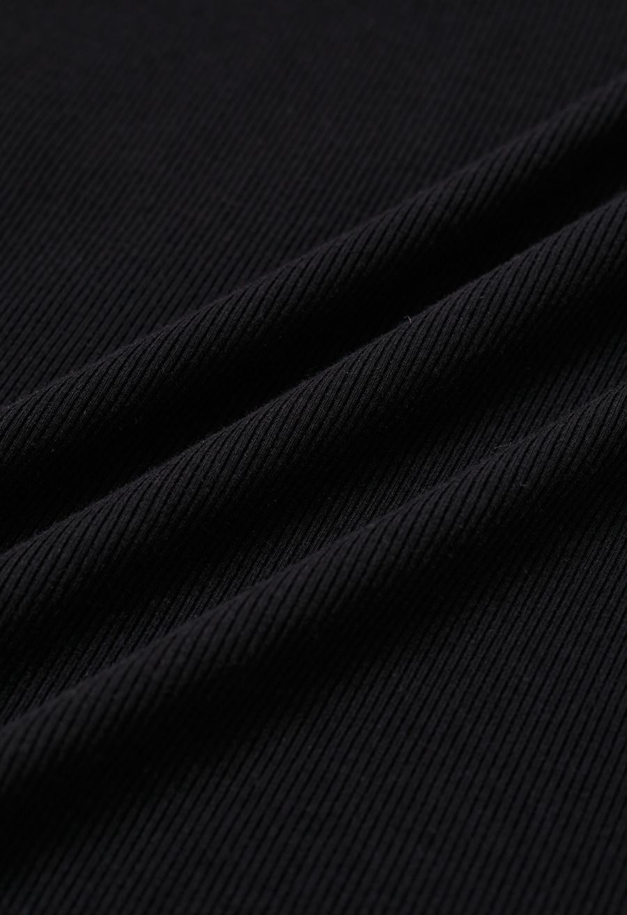 Sophisticated Elbow Sleeve Top in Black
