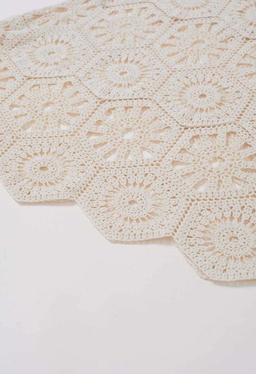 Floral Cutwork Crochet Beach Cover-Up