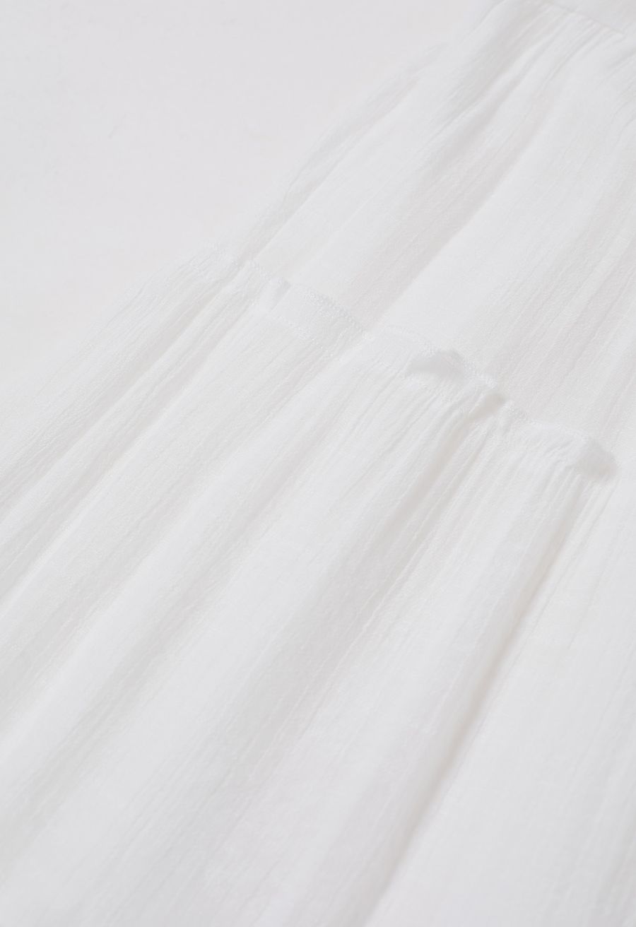 Cutwork Lace Tassel Trim Dolly Dress in White