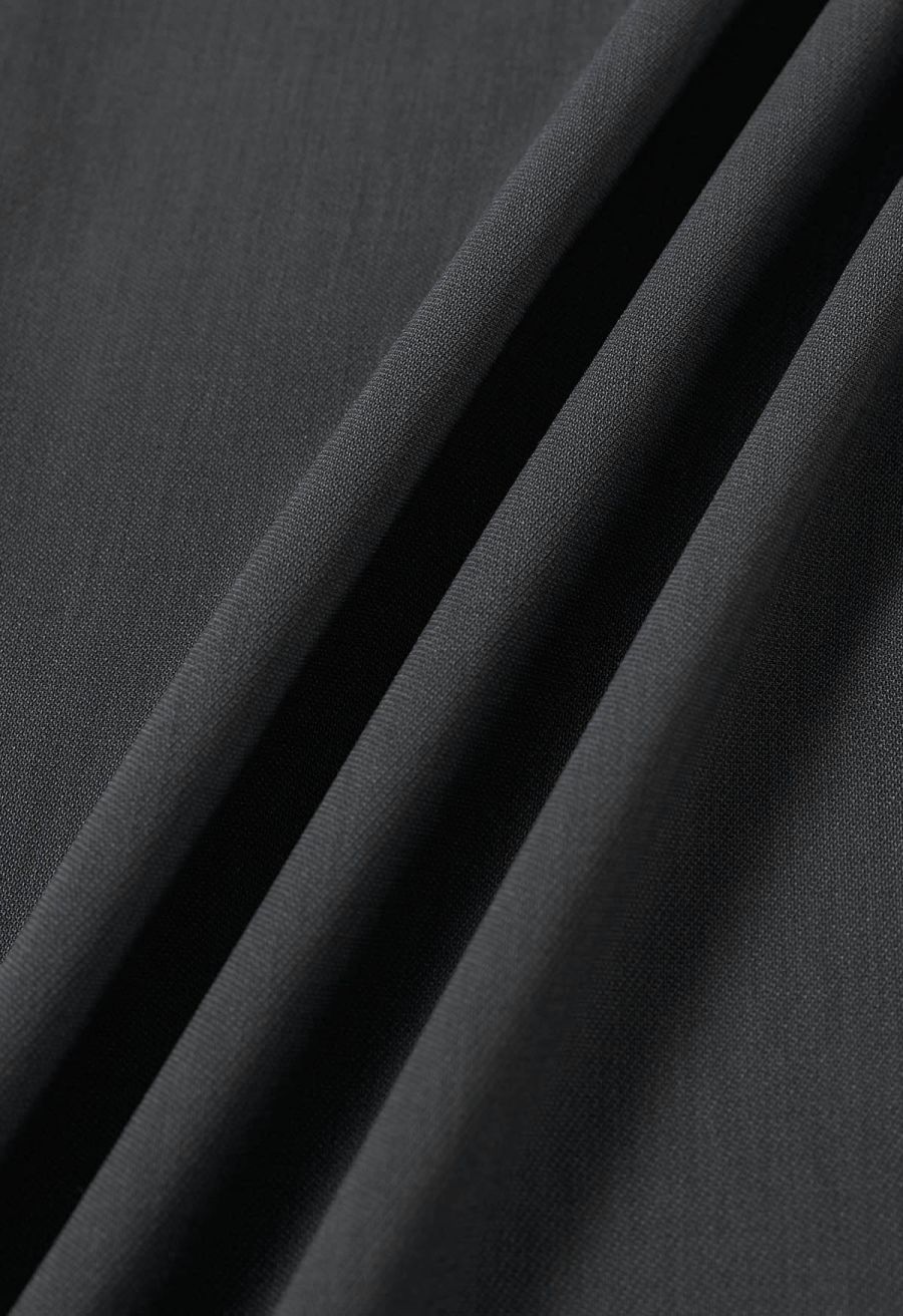 Belted Waist Pleated Palazzo Pants in Smoke