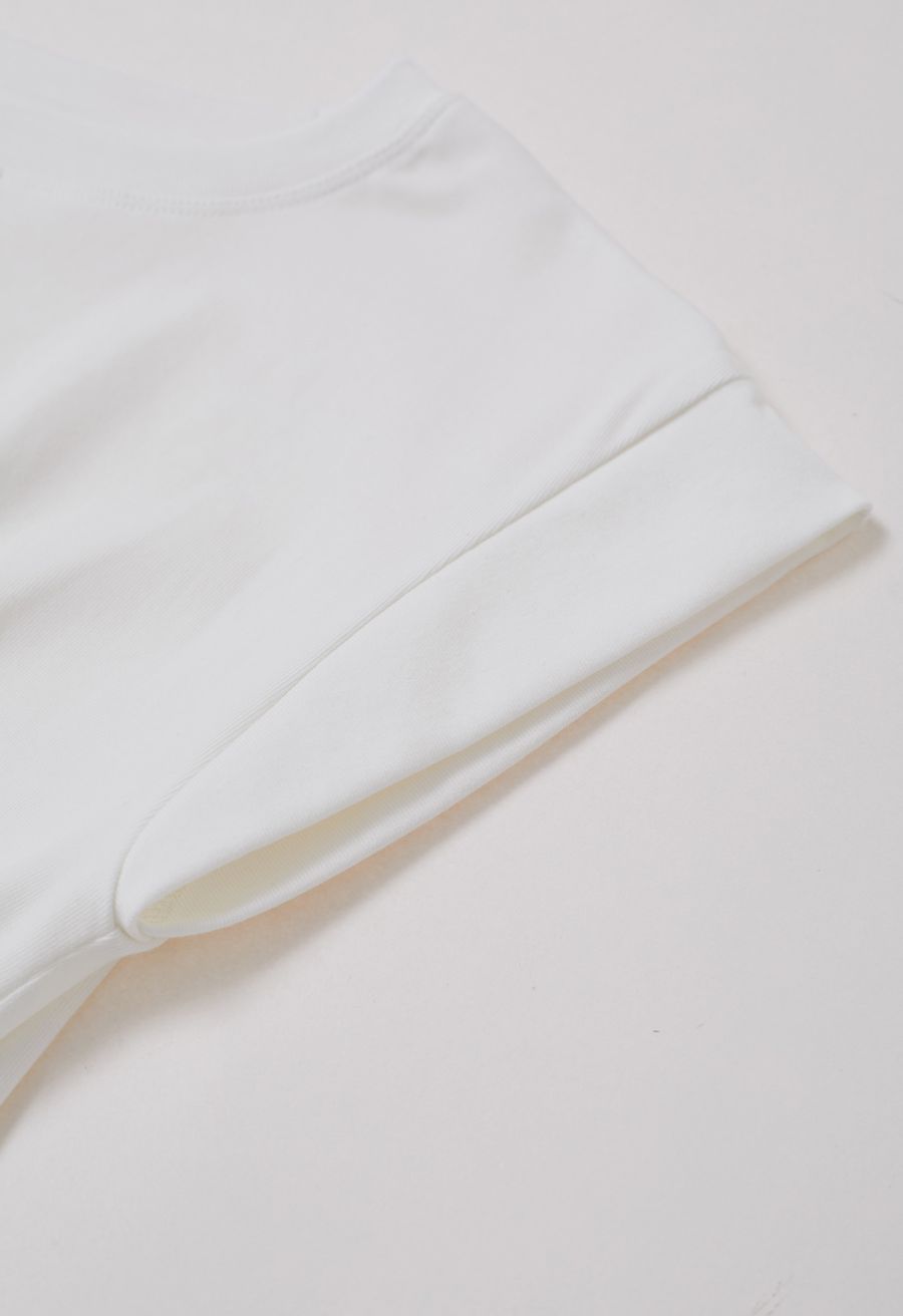 Cap Sleeve Crisscross Cotton Top in White