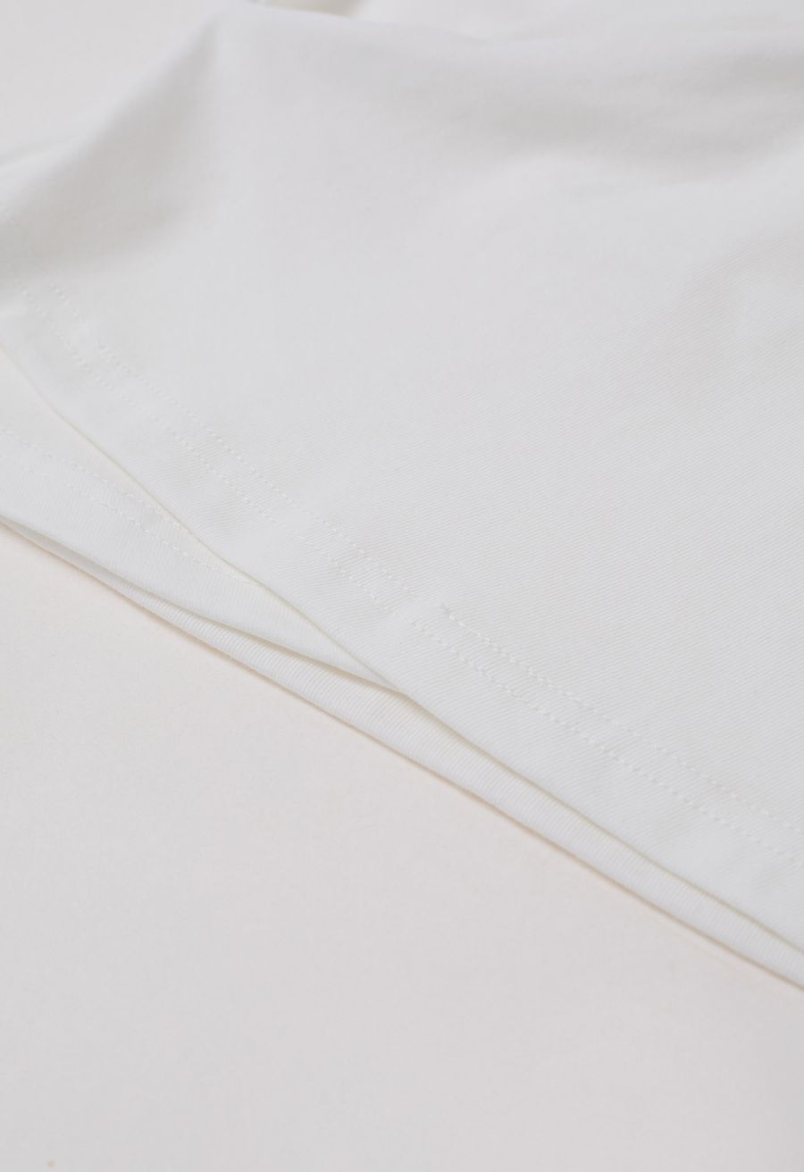 Cap Sleeve Crisscross Cotton Top in White
