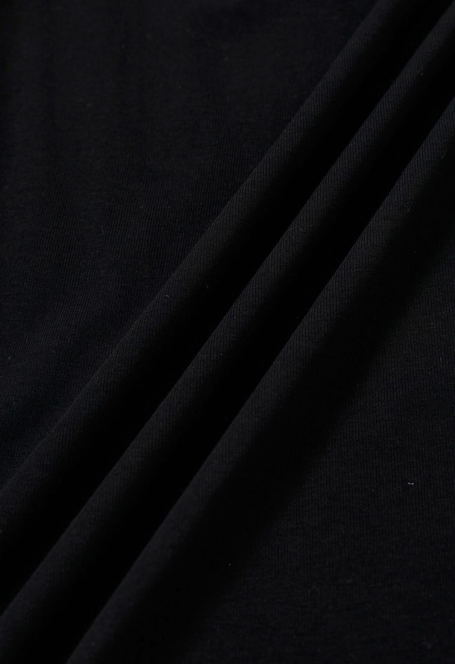 Crisscross Neck Ruched Mermaid Dress in Black