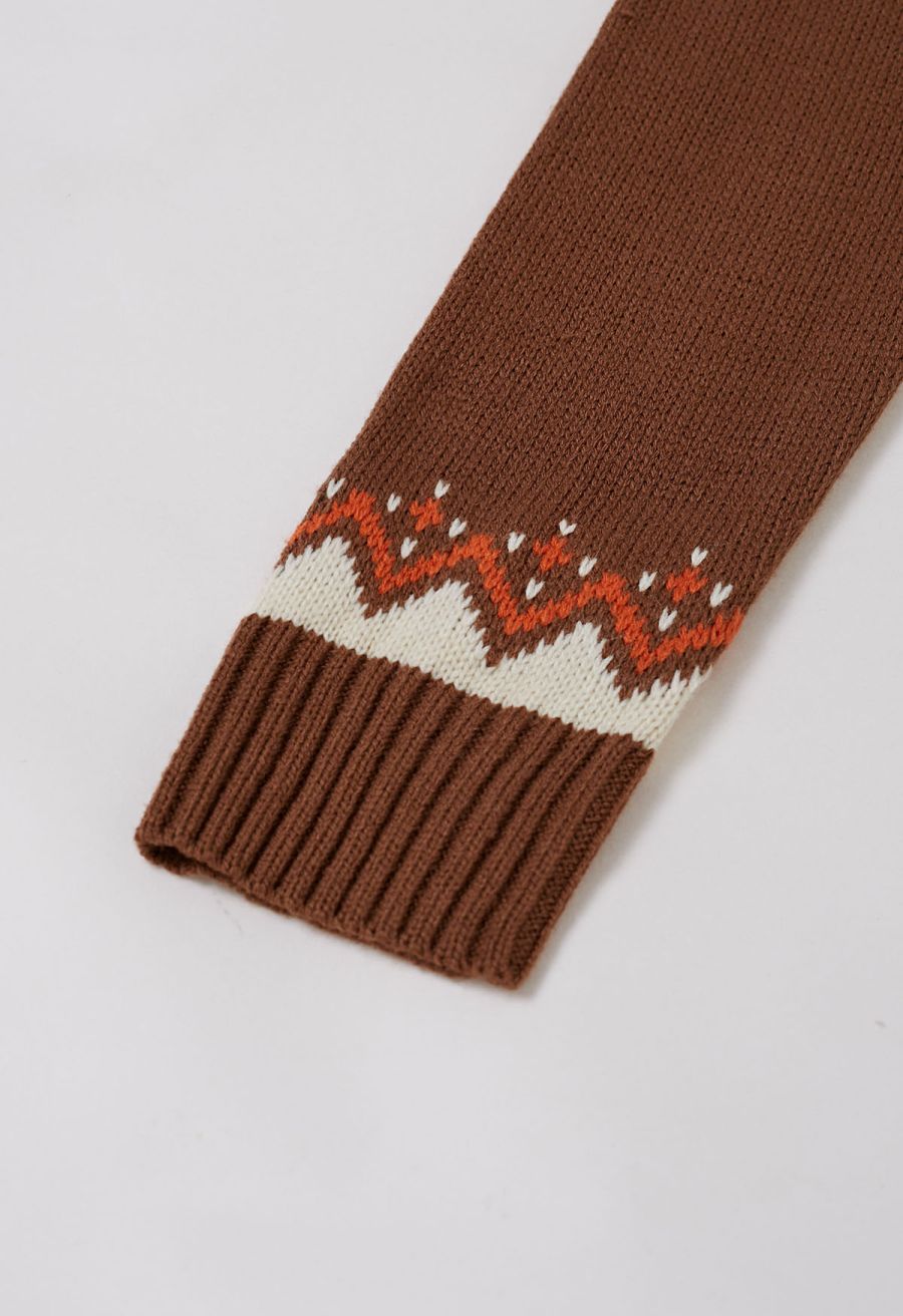 Pumpkin Delight Long Sleeves Knit Sweater in Brown Halloween Costumes