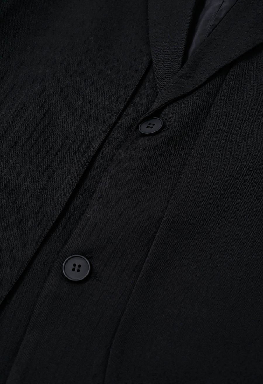 Fake Two-Piece Button Down Blazer in Black