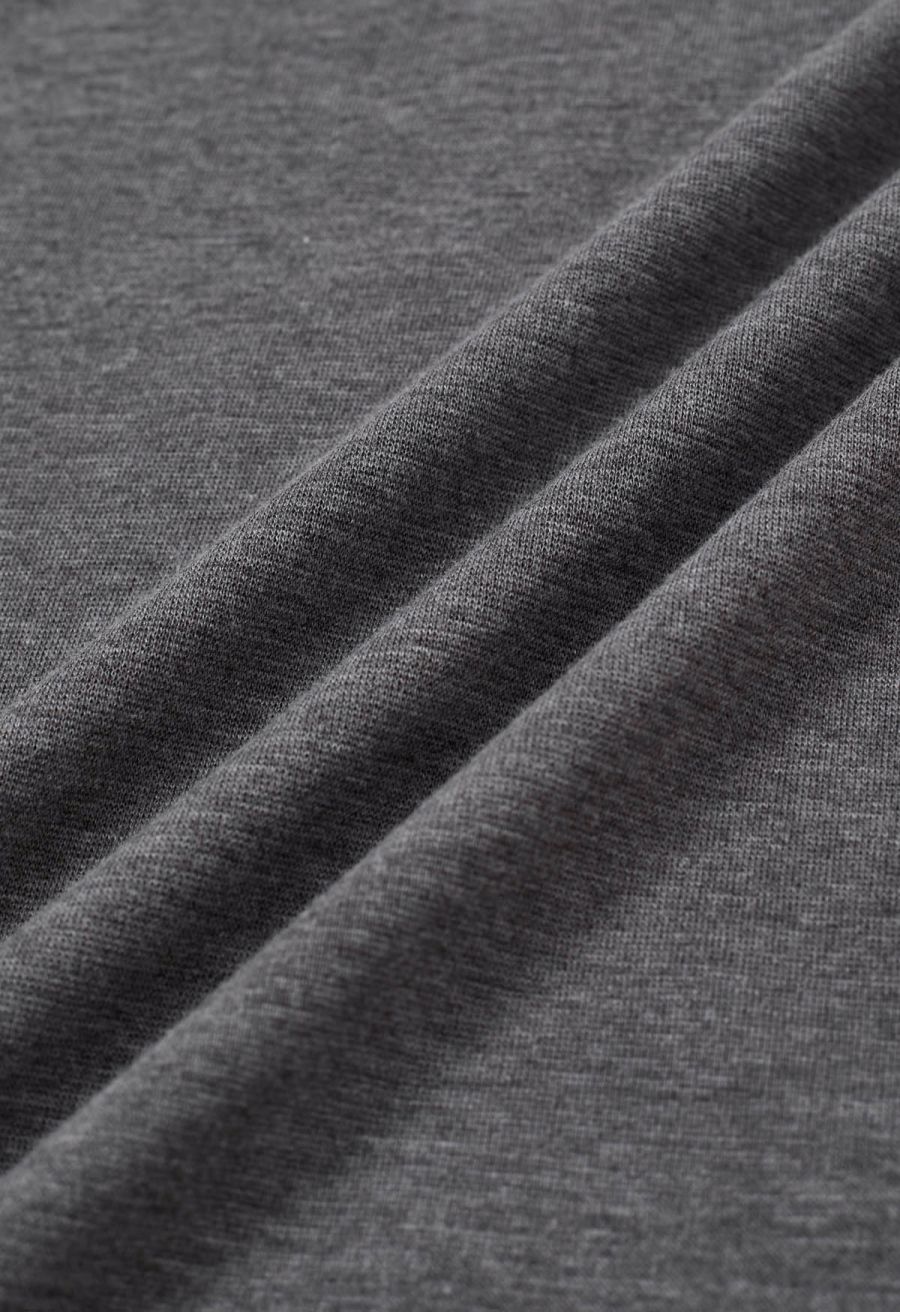 Embrace Softness Tie-Waist Cotton Top in Smoke