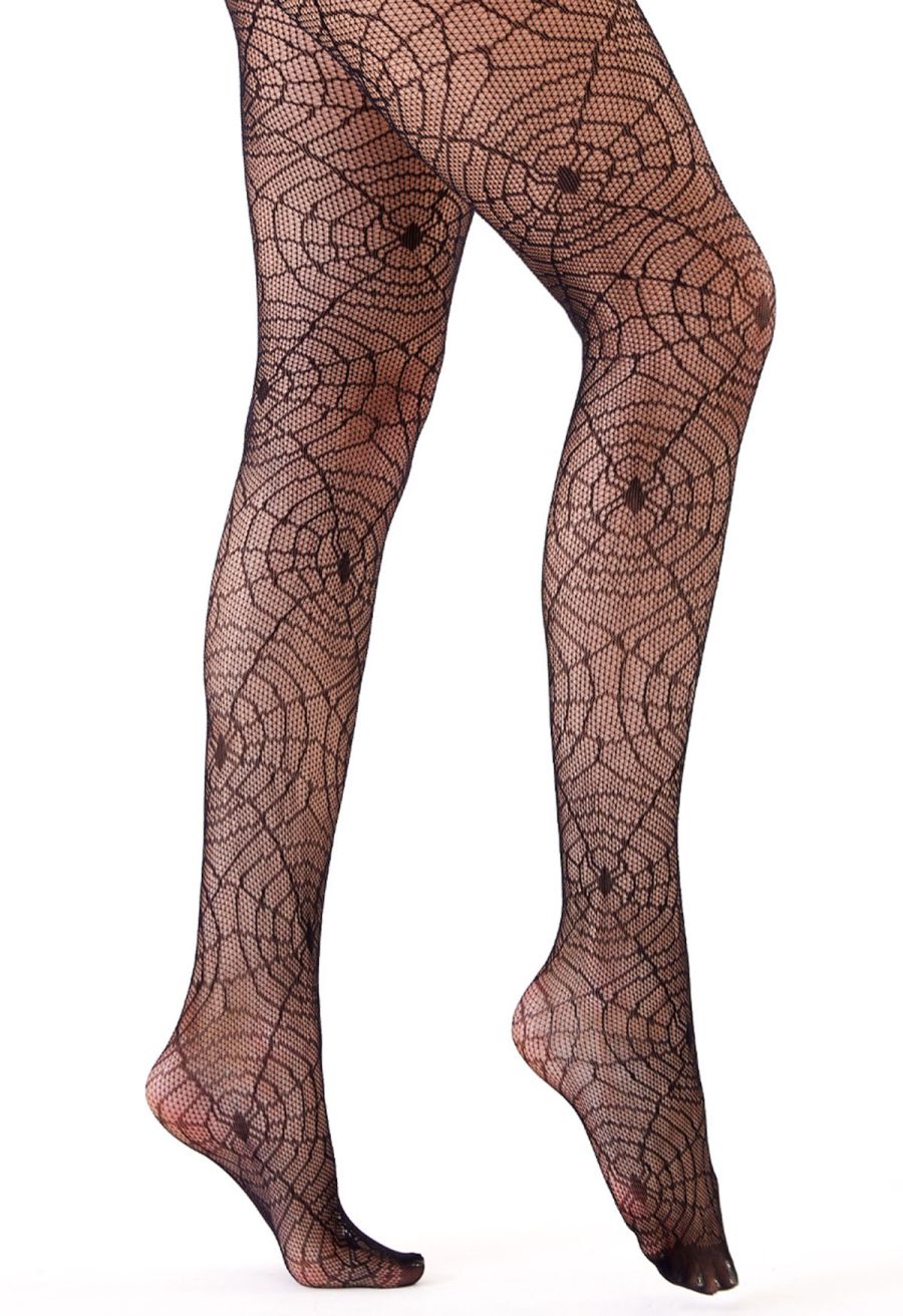 Spider Web Jacquard Fishnet Tights