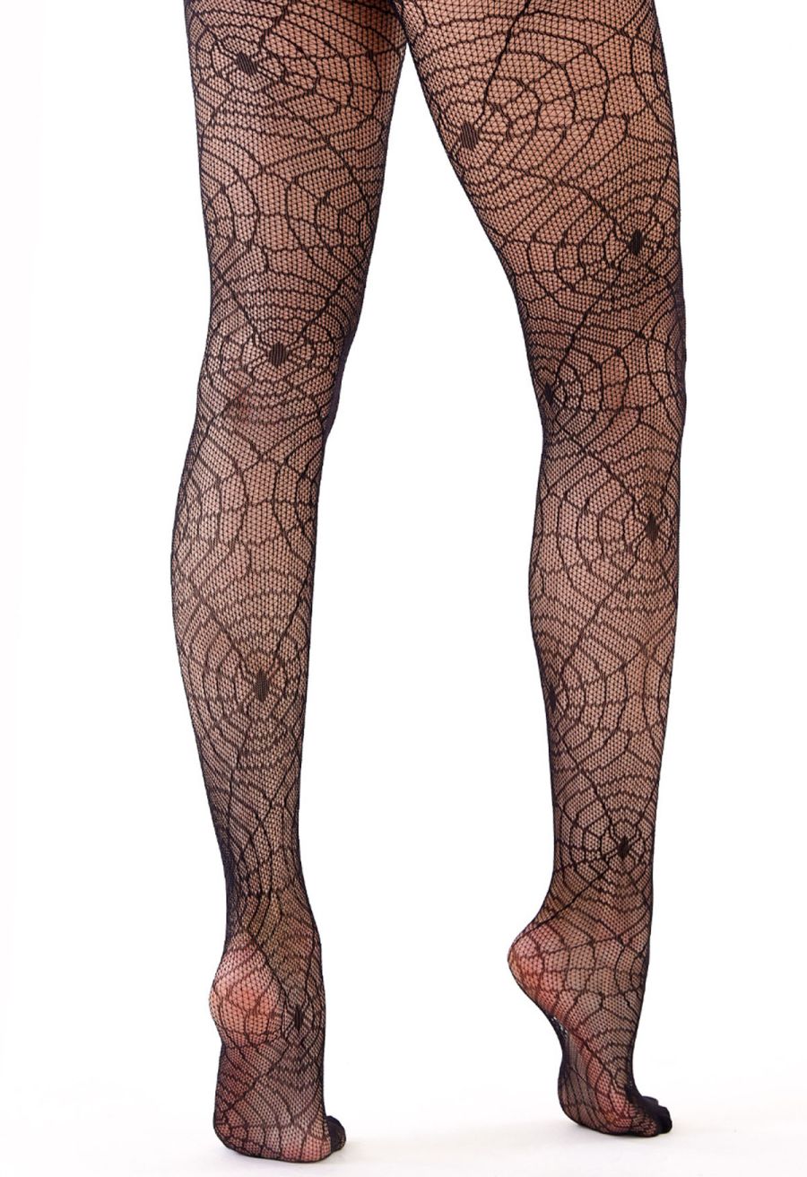 Spider Web Jacquard Fishnet Tights