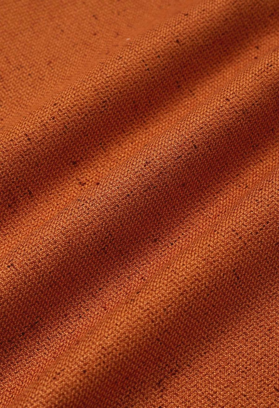 Autumn Edit Soft Tweed Flare Midi Skirt in Pumpkin