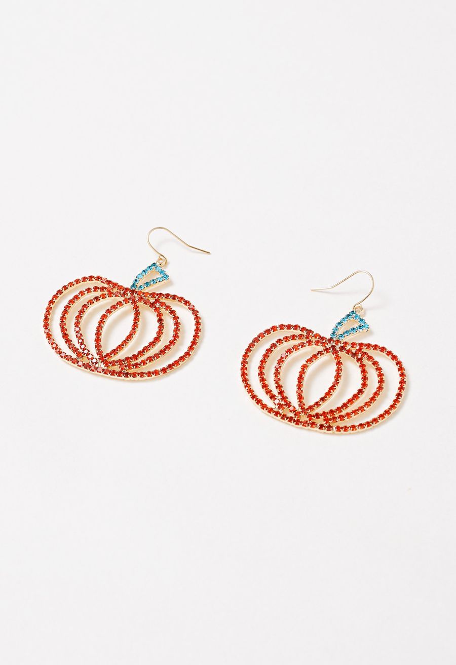 Sparkle Pumpkin Rhinestone Earrings