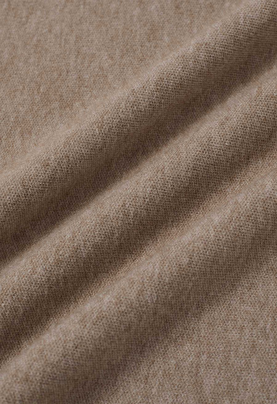 Soft Elegance Button Trim Pleats Knit Skirt in Sand