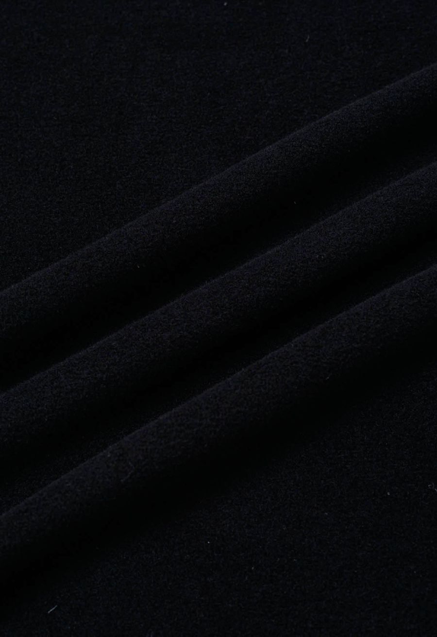 Tender Touch Crochet Trim Mock Neck Top in Black