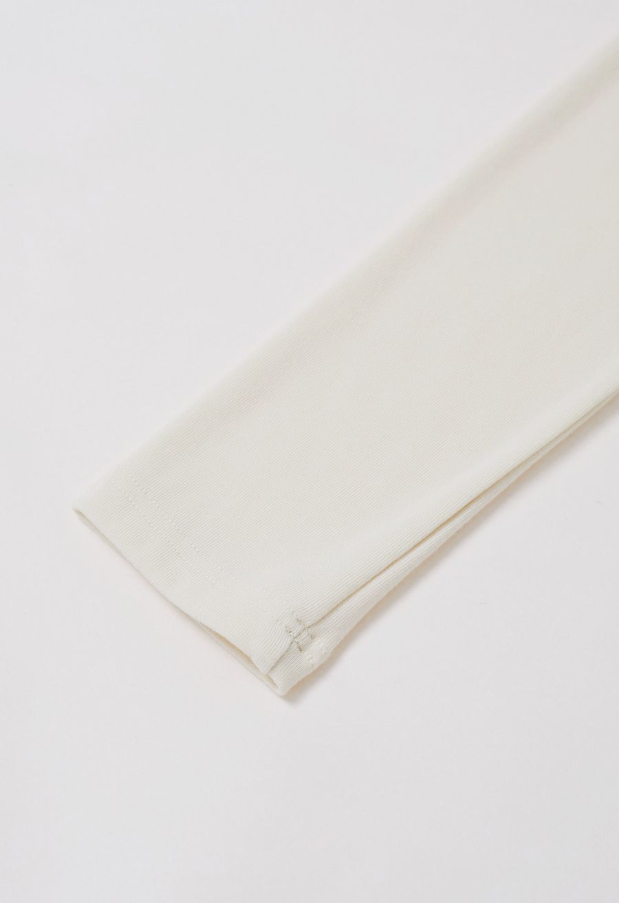 Faux-Wrap Ruched Top with Choker in Cream