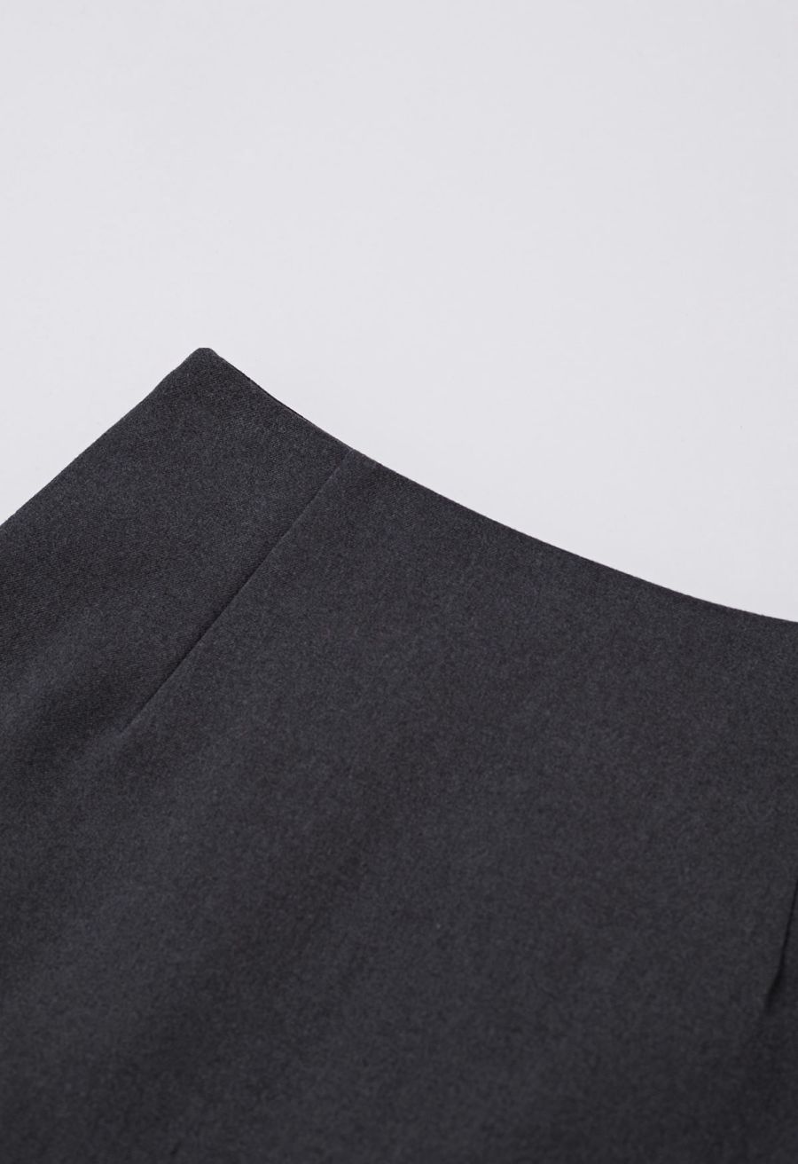 Timelessly Stylish Mini Bud Skirt in Smoke