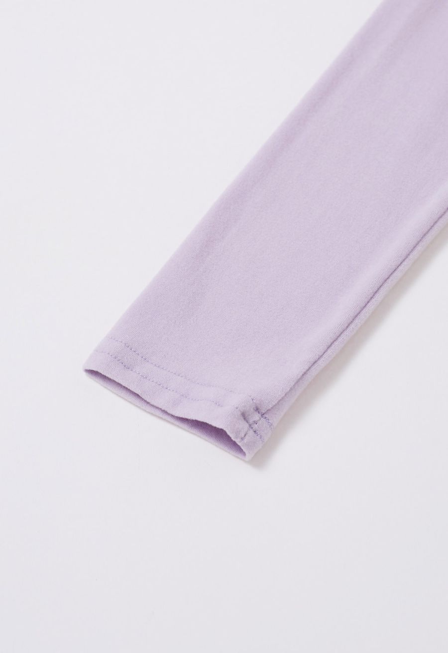 Crisscross V-Neck Fitted Top in Lilac