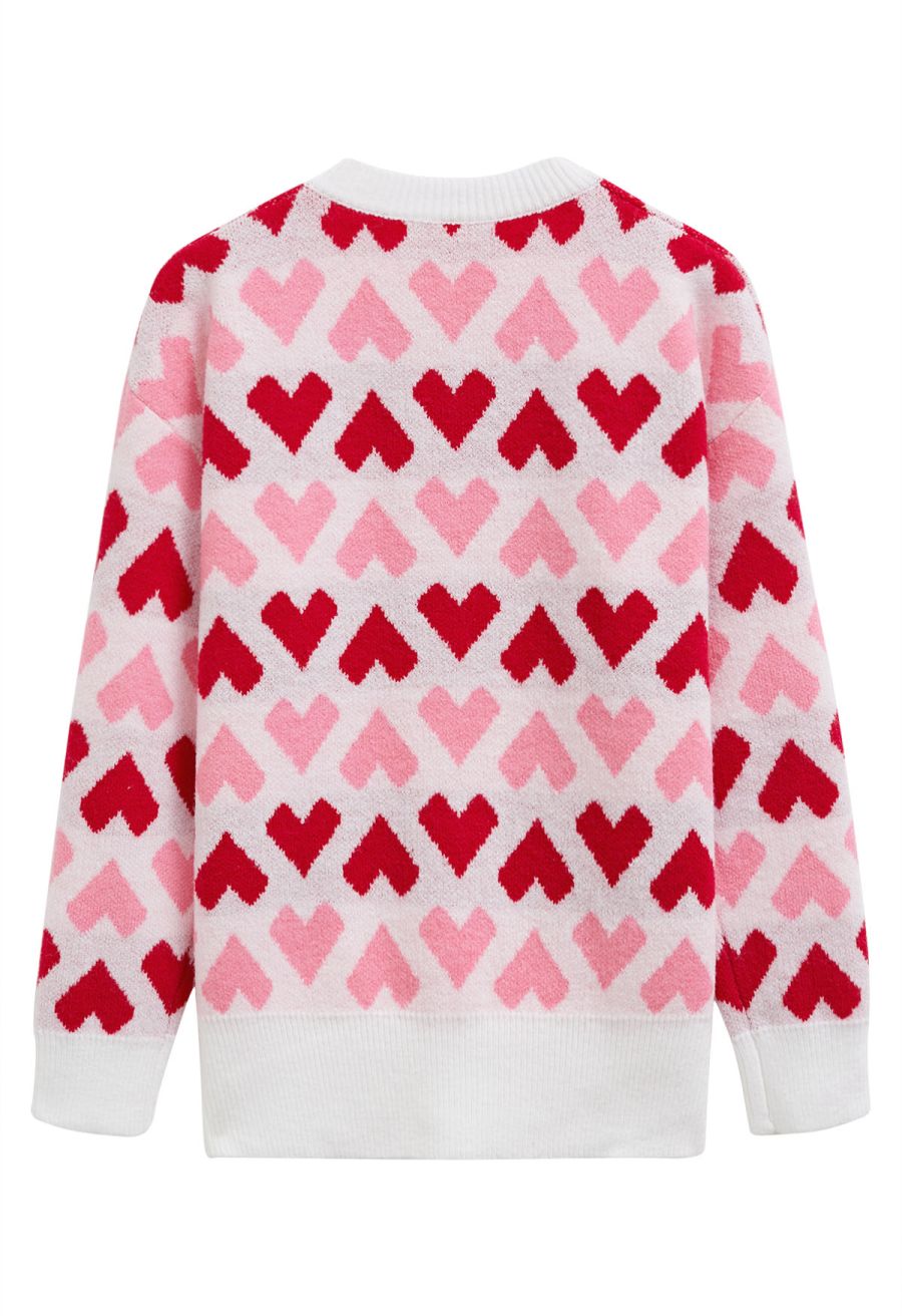Endless Love Crew Neck Knit Sweater in White