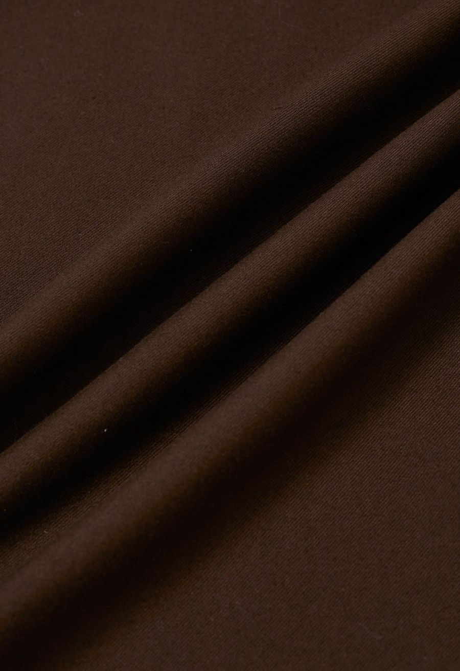 Modern Look Side Pocket Pleats Palazzo Pants in Brown