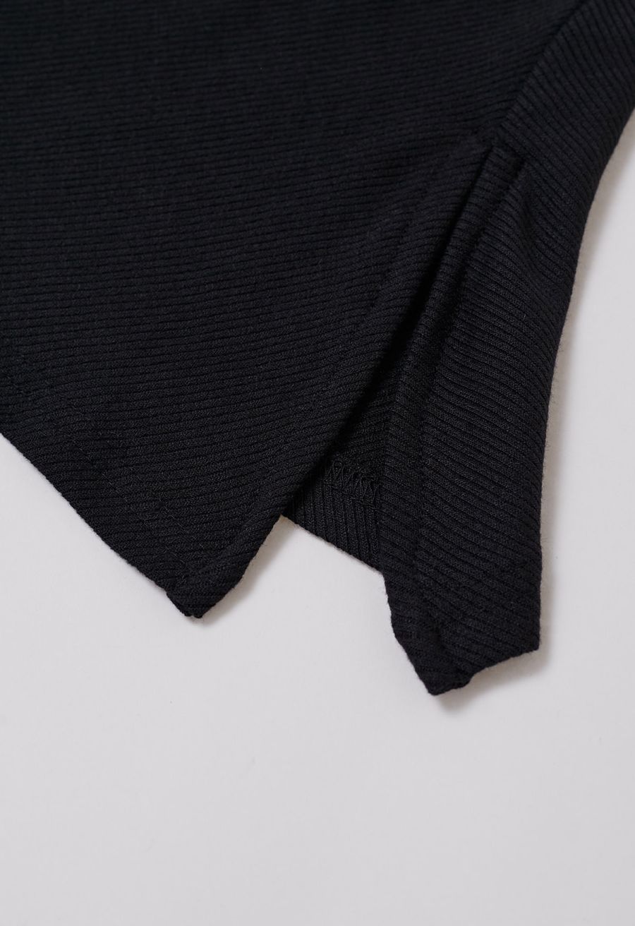 One-Shoulder Asymmetric Top in Black