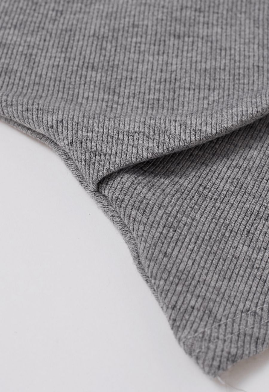 One-Shoulder Asymmetric Top in Grey