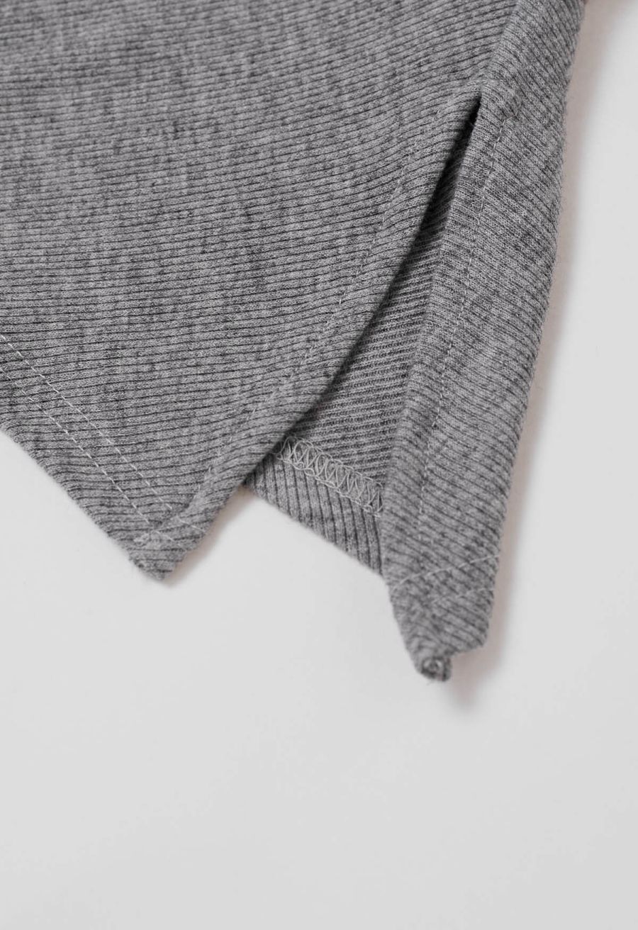 One-Shoulder Asymmetric Top in Grey