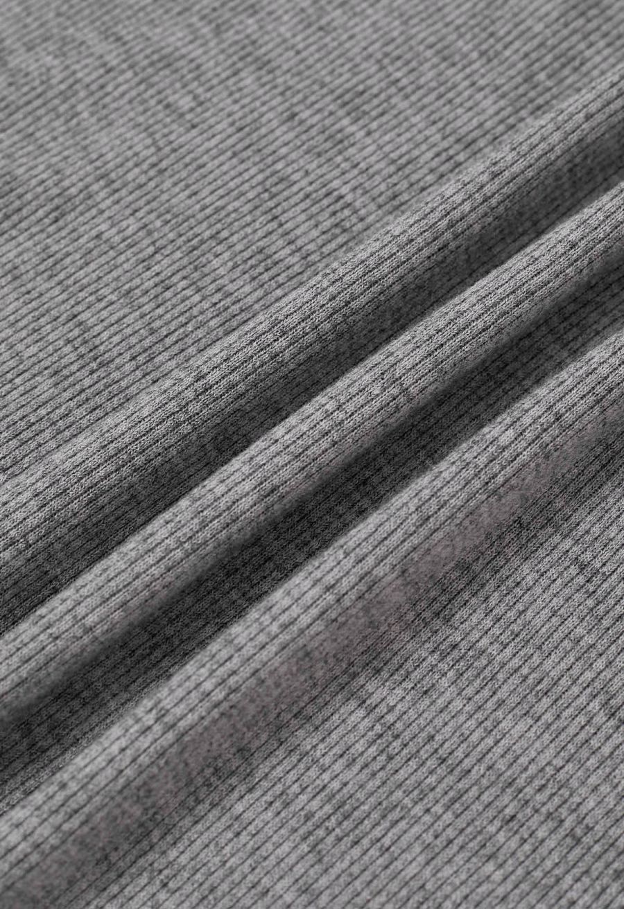 One-Shoulder Asymmetric Top in Grey