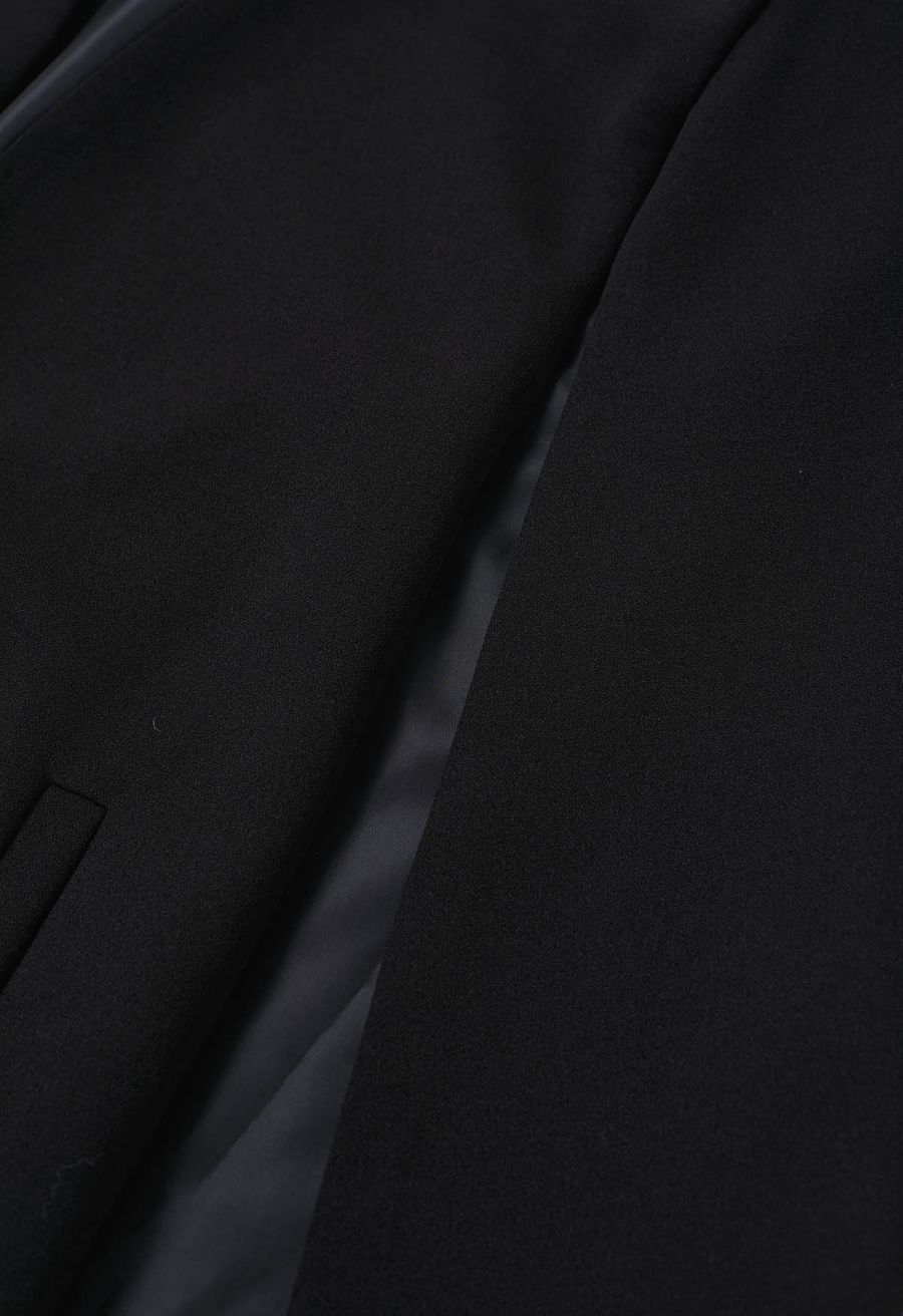 Modish Split Sleeve Cape Jacket in Black