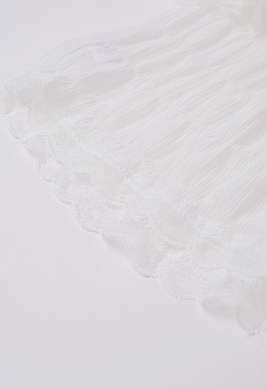Lace Tiered Embossed Cami Midi Dress
