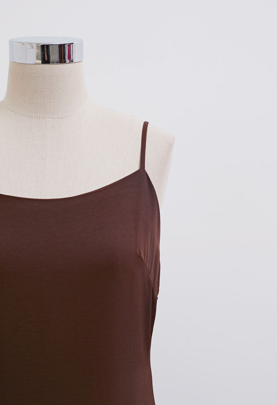 Simplicity Backless Cami Dress in Brown