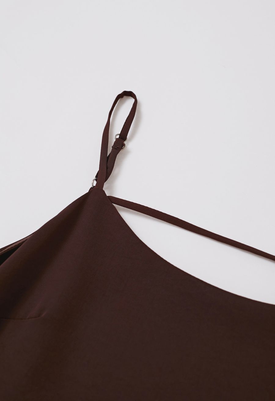 Simplicity Backless Cami Dress in Brown
