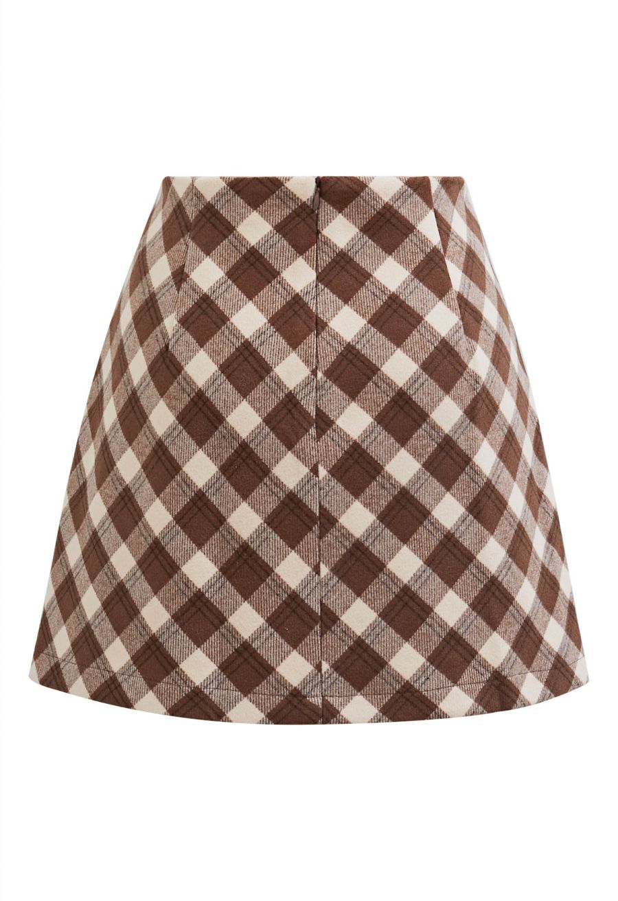 Nostalgic Plaid Mini Bud Skirt
