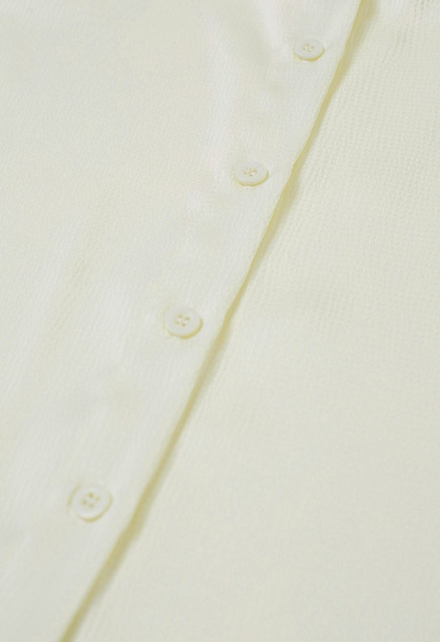Self-Tie Bowknot Embossed Shirt