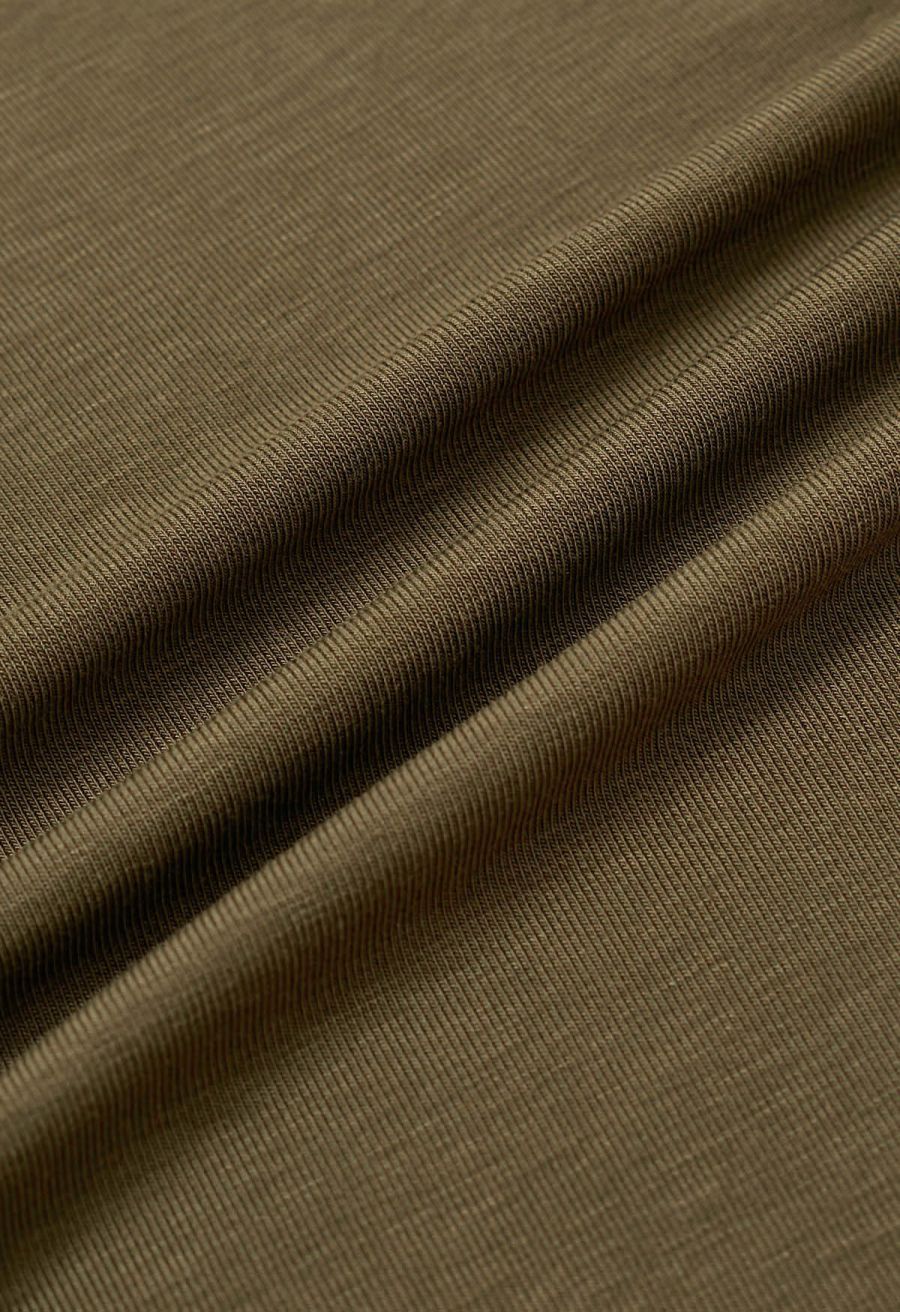 Side Ruched Detail Soft Touch Top in Army Green
