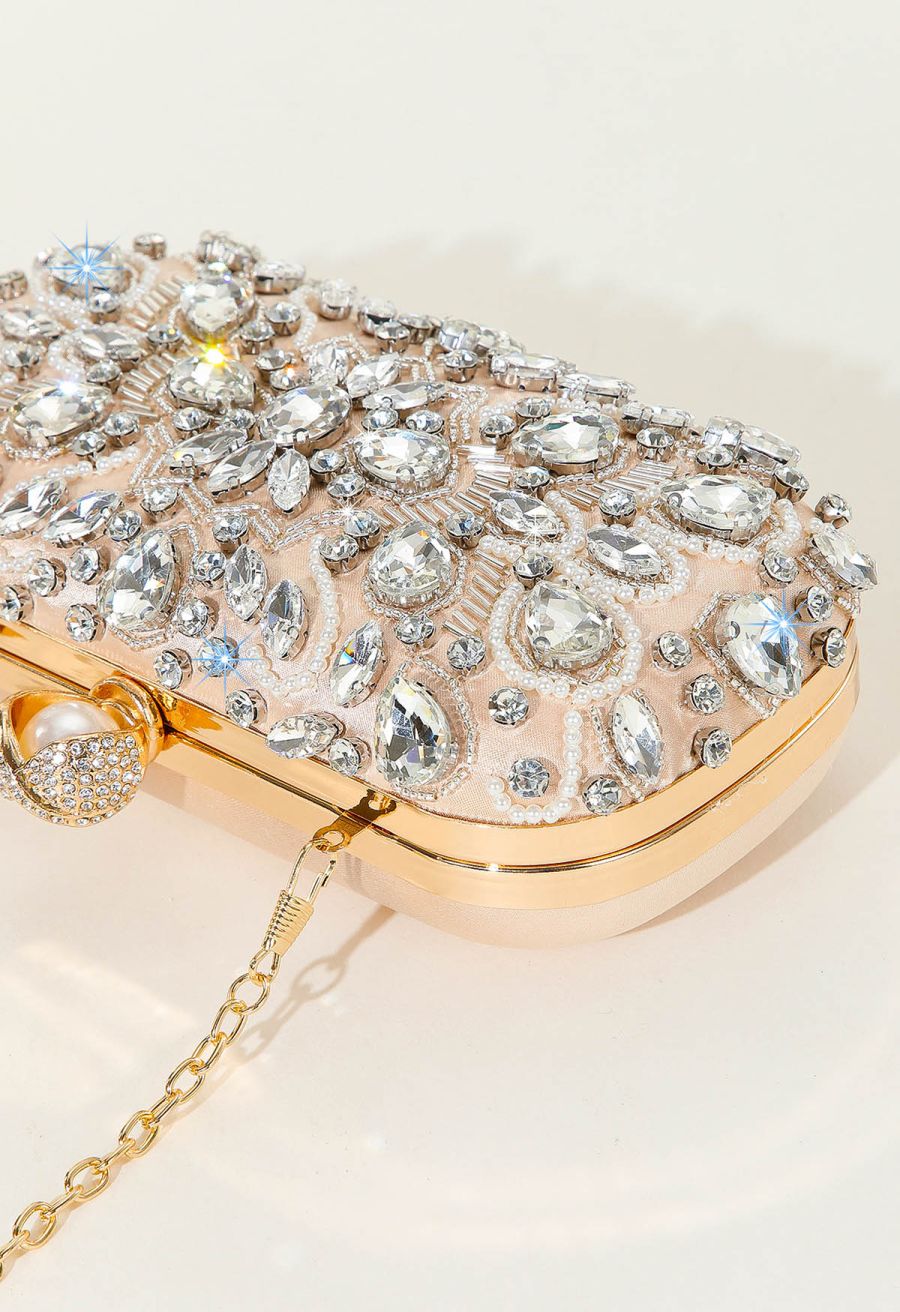 Sparkly Rhinestone Beaded Embroidered Clutch