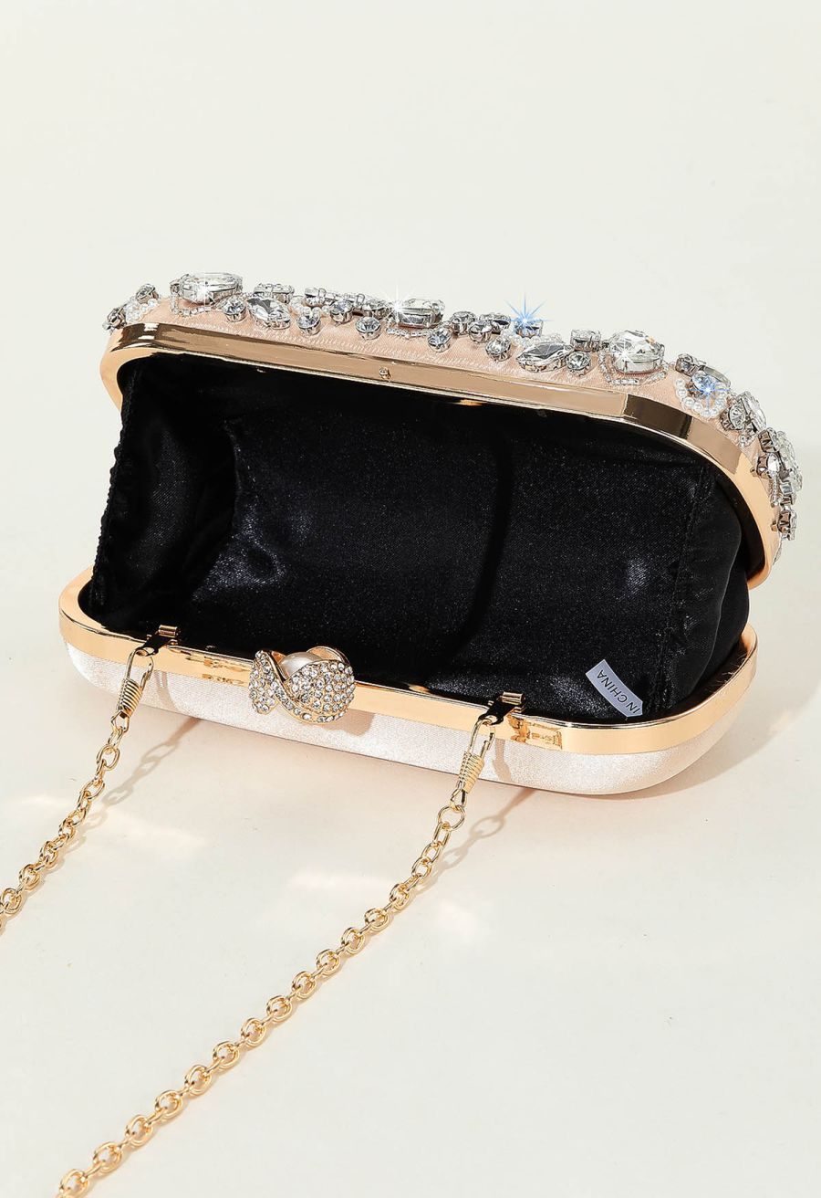 Sparkly Rhinestone Beaded Embroidered Clutch