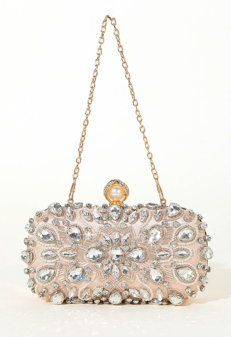 Sparkly Rhinestone Beaded Embroidered Clutch