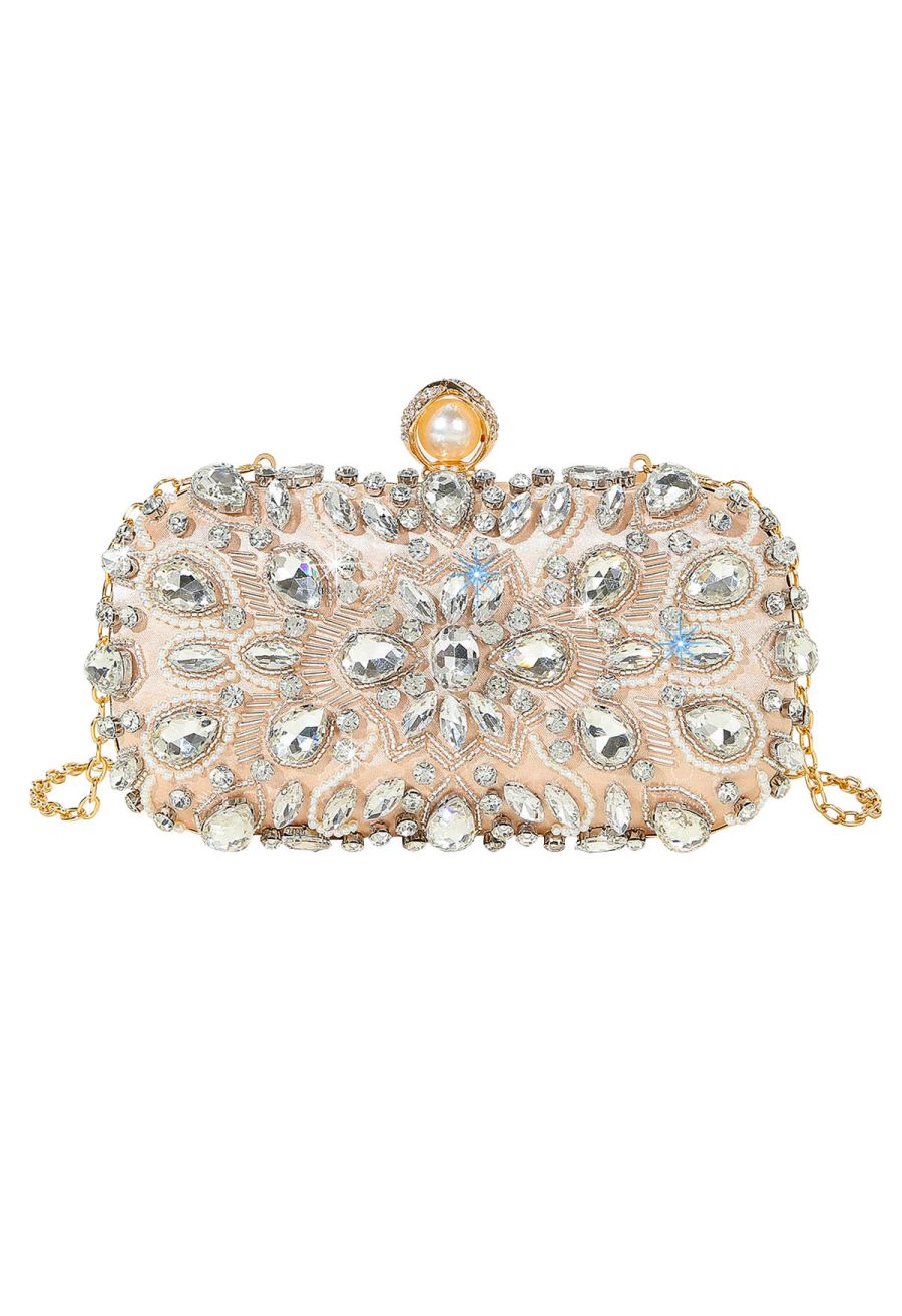 Sparkly Rhinestone Beaded Embroidered Clutch
